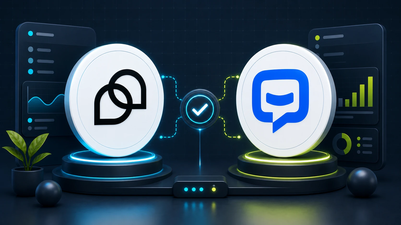 ChatbotEdge editorial comparison image for Tidio and ChatBot.com.